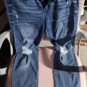 Distressed Blue Denim Jeans